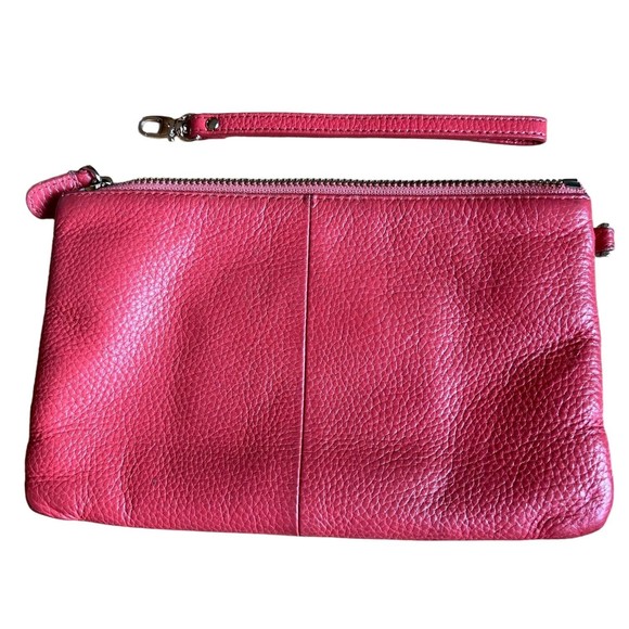 HANDBAG BUTLER Mighty Purse Pink Leather Wristlet w/ Charger NEEDS BATTERY - Picture 3 of 8